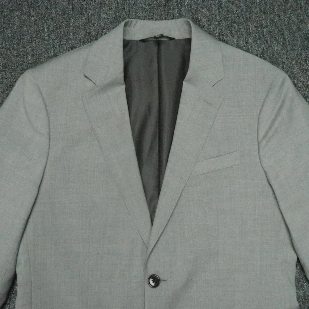 Banana‎ Republic Blazer Mens 38S Gray Primatist Super 100s Marlane Wool Slim Fit